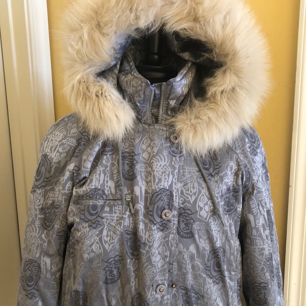 FERA Skiwear Vintage Zippered Jacket w Fur Detachable Collar 8